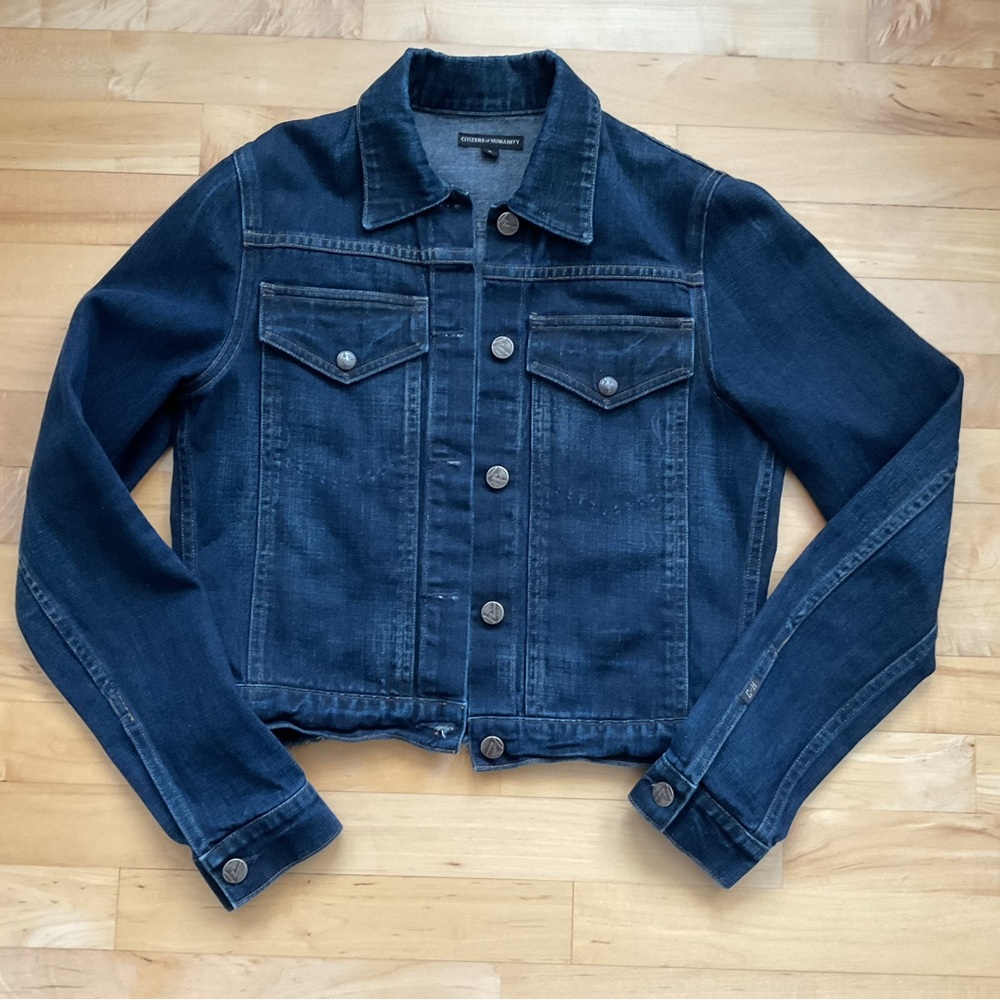 Citizens Of Humanity Blue Jean Jacket Fitted Cropped Style